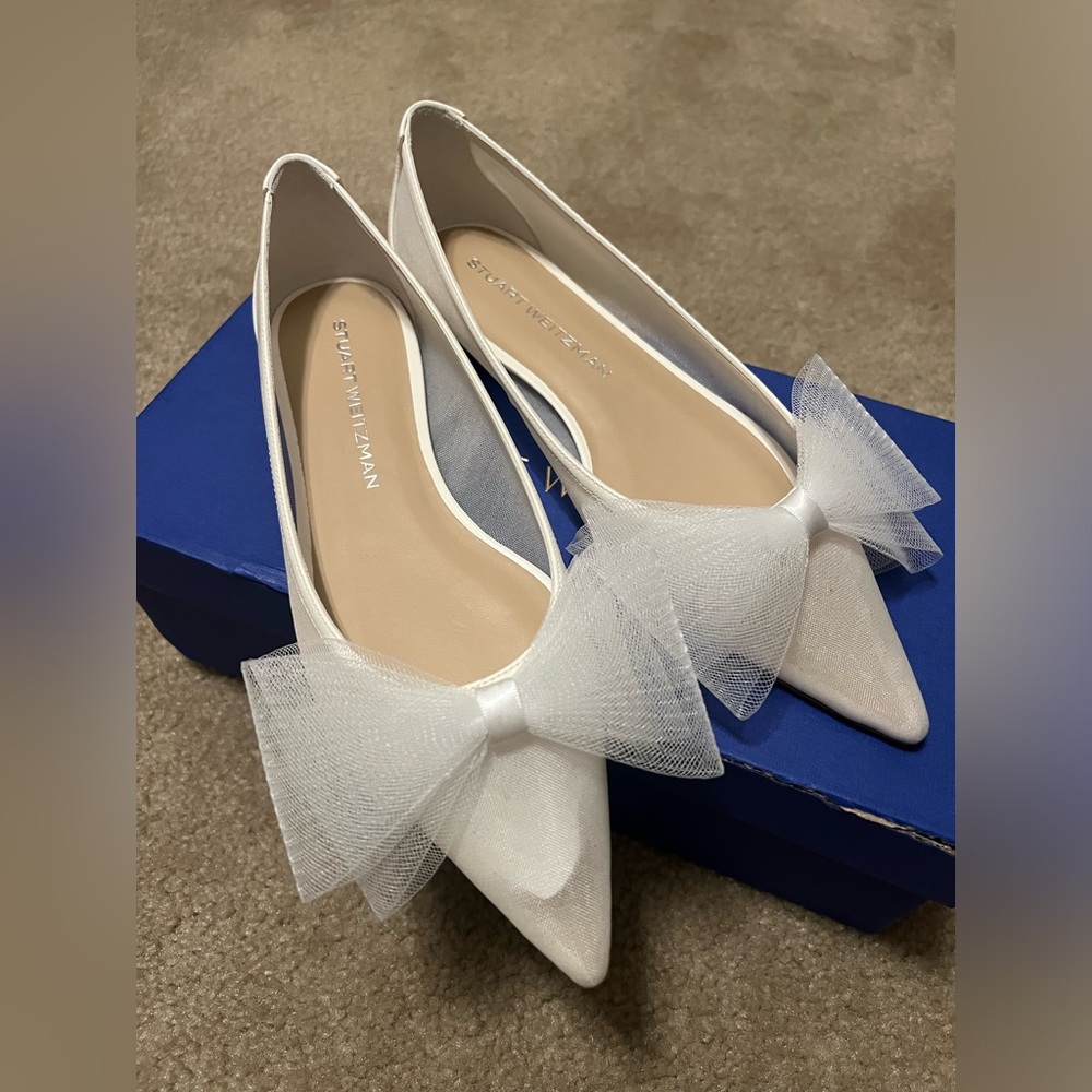 Stuart Weitzman Anny Mesh Flats with Bow